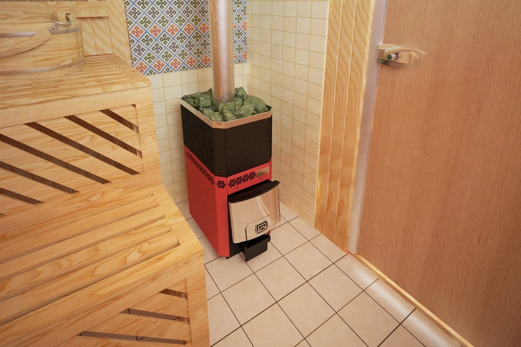 Печь для бани с открытой каменкой  Русь-18 ЛУ - Теплодар